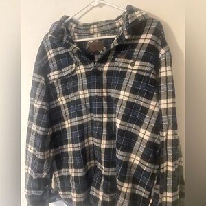 Orvis Flannel Blue Plaid Button XL button Up